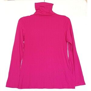 MINEFREE Women’s Medium Pink Long‑Sleeve Turtleneck Top Lightweight